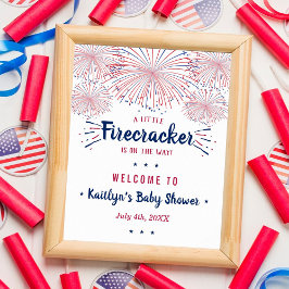 Poster Firecracker A Caminho! chá de fraldas De 4 De Julh