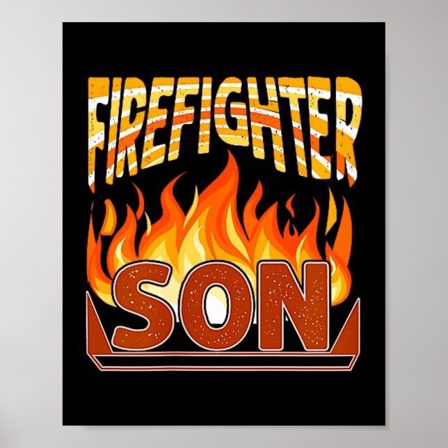 Poster Firefighter Son Fireman Gift Proud Firefighter Quo (Frente)