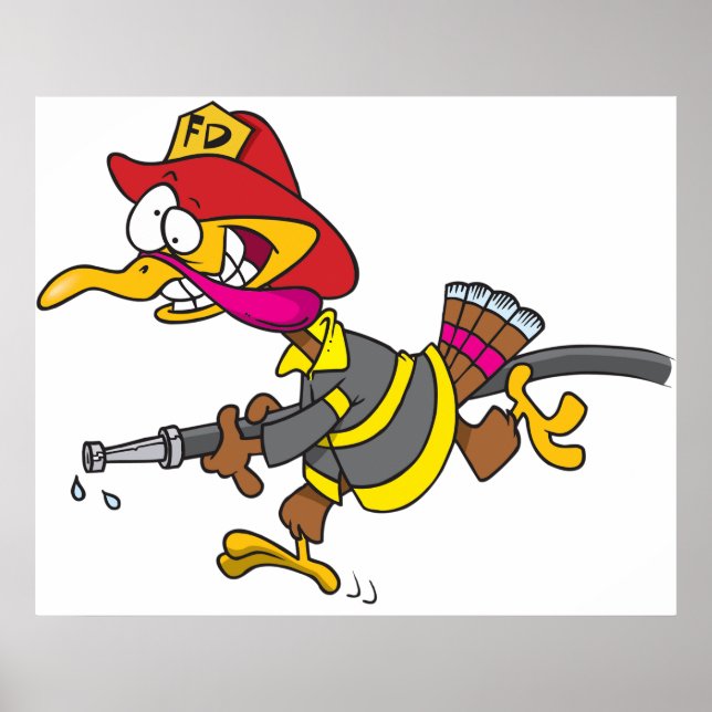 Poster Firefighter Turkey with Hose (Frente)