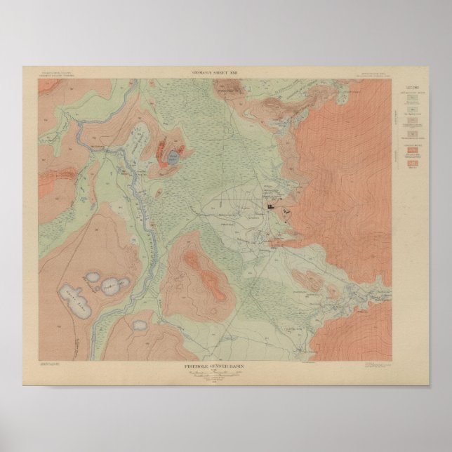 Poster Firehole Geyser Basin (Frente)