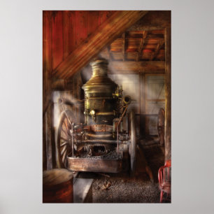 Poster Fireman - Steam Powered Water Pump