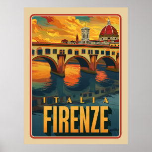Poster Firenze, Italia Vintage