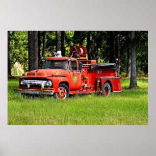 Póster Firetruck antigo