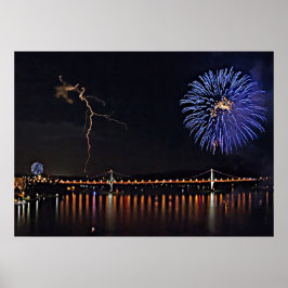 Póster Fireworks Com Relâmpago
