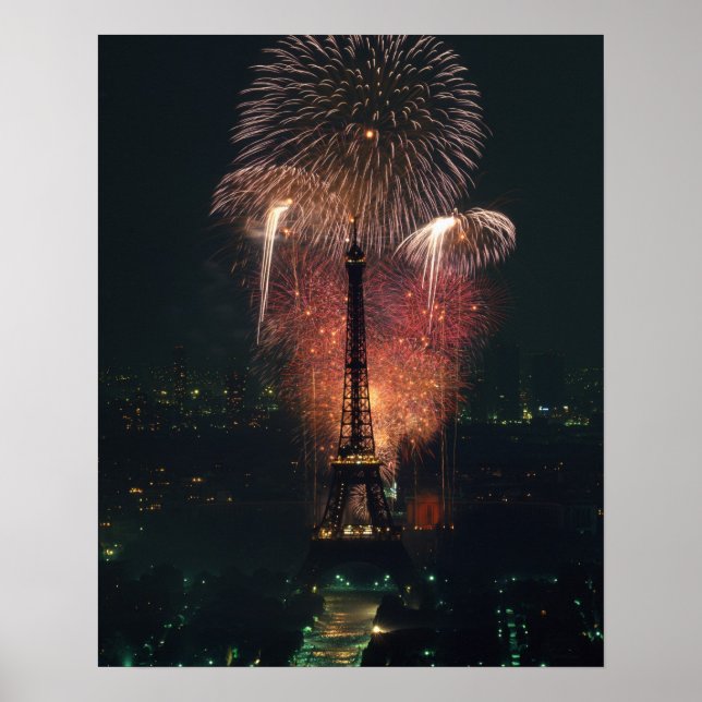 Poster Fireworks, Eiffel Tower, Paris, França (Frente)