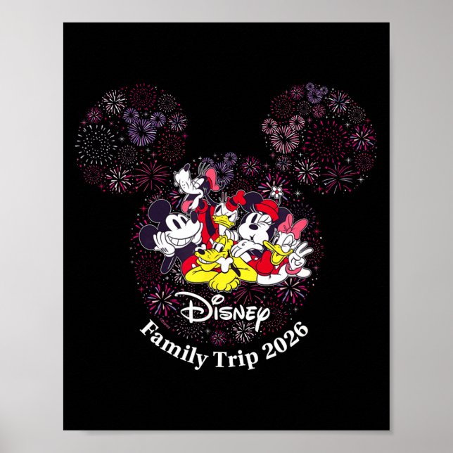 Poster Fireworks Family Trip 2026 Valentine's Day Vacatio (Frente)