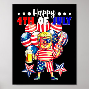 Poster Fireworks Funny Trump Patriótico Americano Feliz 4