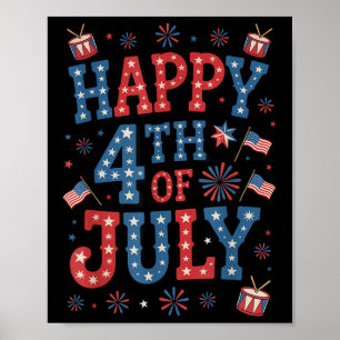 Poster Fireworks Nos Patriotic American Pride Happy 4th O