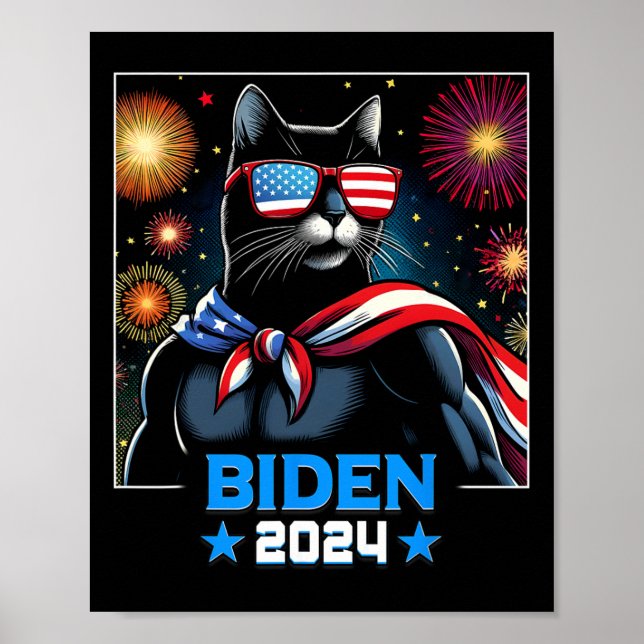 Poster Fireworks Presidente Biden 2024 Black Cat (Frente)