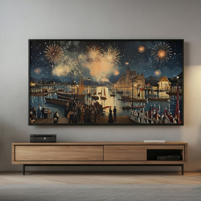 Poster Fireworks Waterfront Print | Samsung Frame TV Art (Criador carregado)