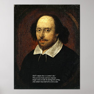 Póster First 4 Lines of Sonnet # 18 by Shakespeare