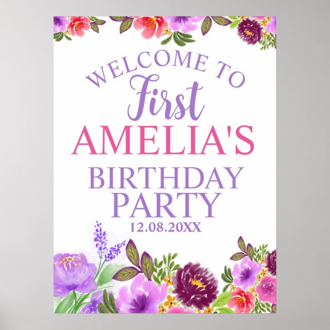 Poster First Birthday Welcome Foam Boards (Frente)