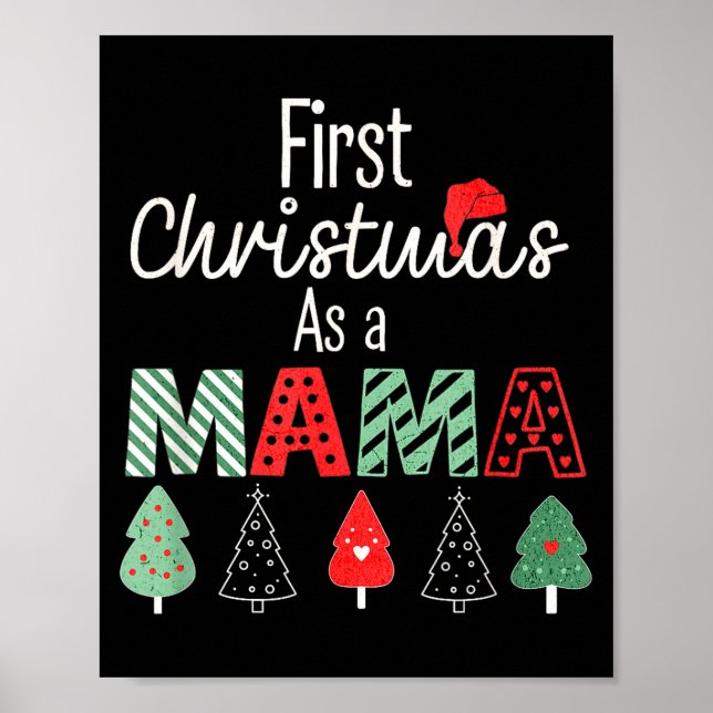 Poster First Christmas As A Mom New Mama Family Matching  (Frente)