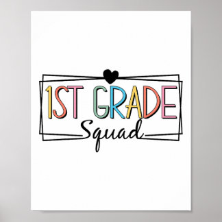 Poster First Grade Squad Teachers Kids 1st Grade Ck To Sc