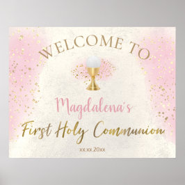Poster First Holy Communion girl welcome 