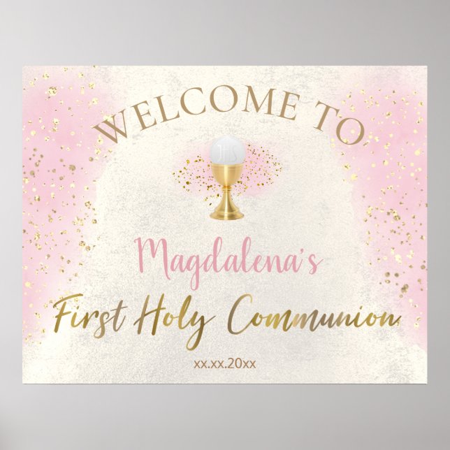 Poster First Holy Communion girl welcome  (Frente)