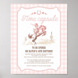 Poster First Rodeo 1st Birthday Western Time Capsule Sign
