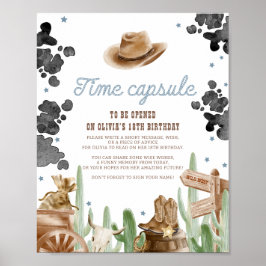 Poster First Rodeo Wild West Rustic Time Capsule Sign