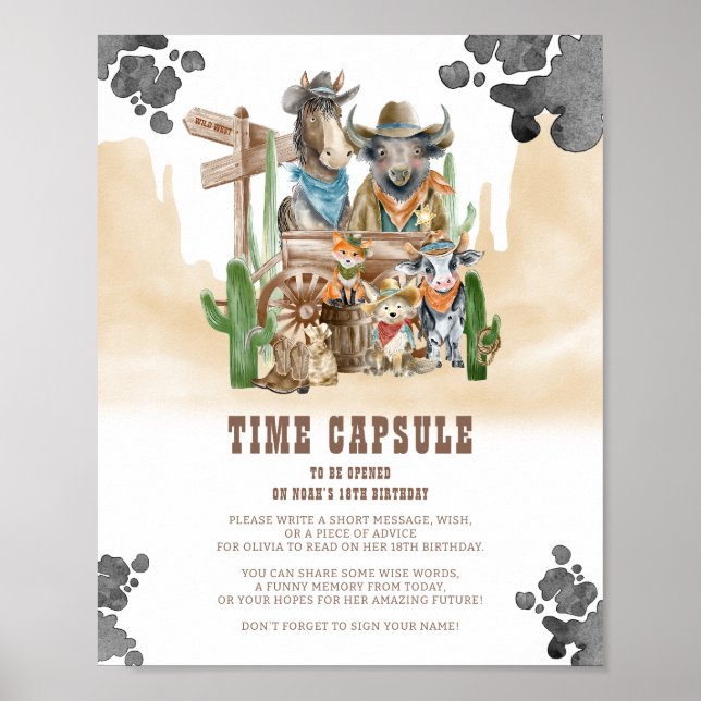 Poster First Rodeo Wild West Time Capsule Sign (Frente)