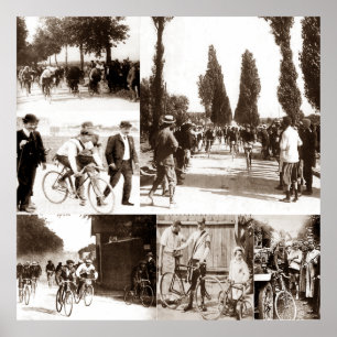 Poster First Tour de France 1903 Start to Finish Collage