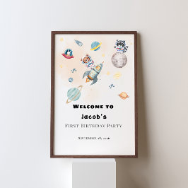 Poster First Trip Around the Sun birthday welcome sign