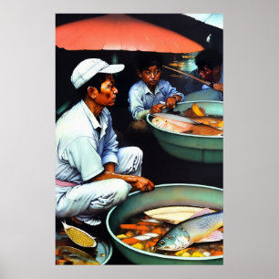 Poster Fish Market - Canvas Art Print
