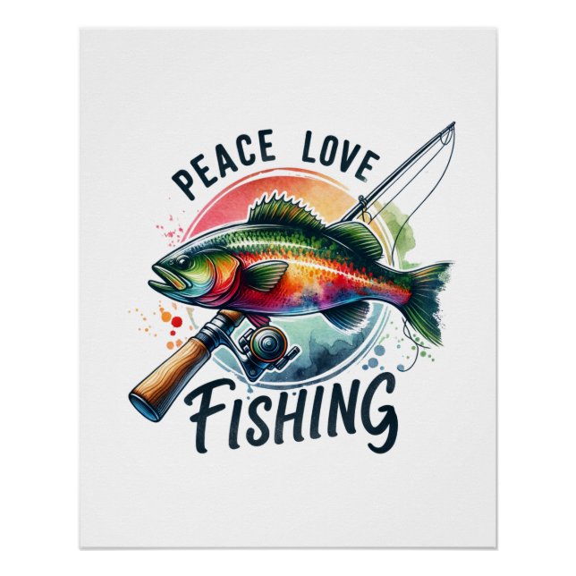 Póster Fisher Gift Peace Love Fisheries (Frente)