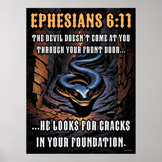 Poster Fissuras Em Sua Fundação Efésios 6:11 (Frente)