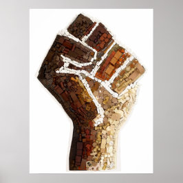 Poster Fist De Protesto Feito A Partir De Componentes De