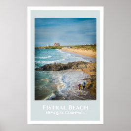 Poster Fistral Beach, Newquay, Cornwall em Sunset