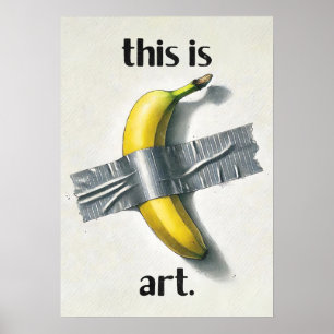Poster Fita Adesiva de Banana Engraçada Meme