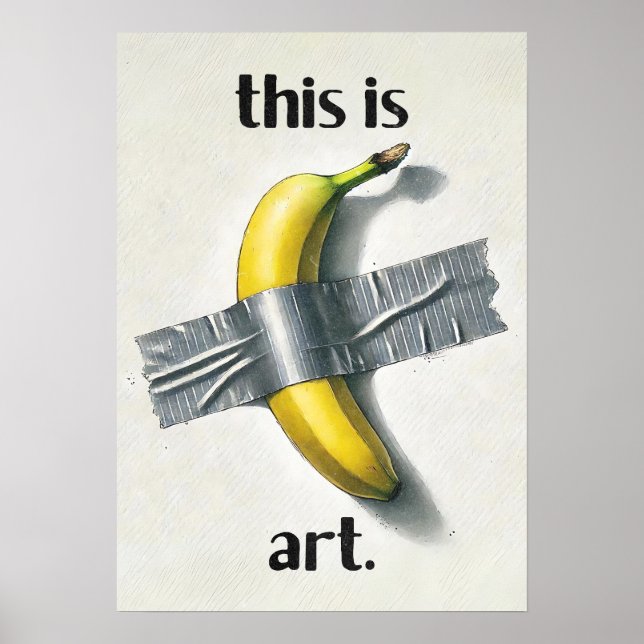 Poster Fita Adesiva de Banana Engraçada Meme (Frente)