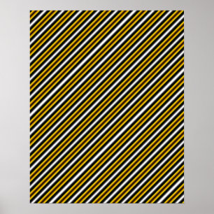 Poster Fita-arco-íris branca-preta amarela