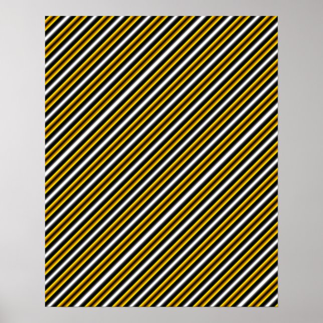 Poster Fita-arco-íris branca-preta amarela (Frente)