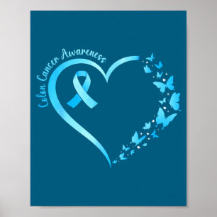 Poster Fita azul de conscientização sobre o câncer de cól