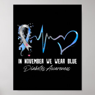Poster Fita Azul Em Novembro Vestimos Azul Para Diabetes