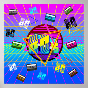 POSTER FITA CASSETE RETRÔ ANOS 80 OLD SCHOOL