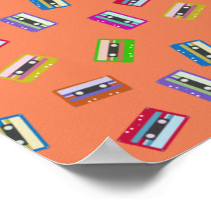 Poster Fita Cassete Retro Vintage Apaixonado Mixtape Colo