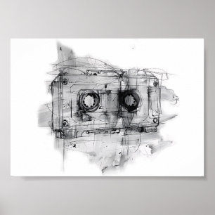 Poster Fita Cassete Vintage