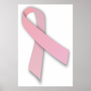 Poster Fita cor-de-rosa da consciência do cancro da mama