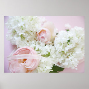 Póster Fita cor-de-rosa do hydrangea