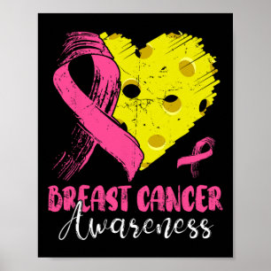 Poster Fita Cor-De-Rosa E Cancer Da Mama Cardíaca Ll