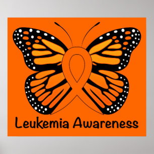 Poster Fita da consciência da borboleta da leucemia