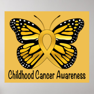 Póster Fita da consciência do cancer da infância com
