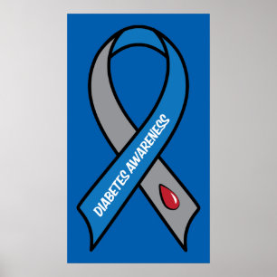 Poster Fita da consciência do diabetes
