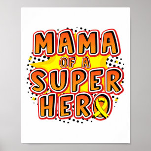 Poster Fita da Mãe de Câncer Infantil de uma Família Supe