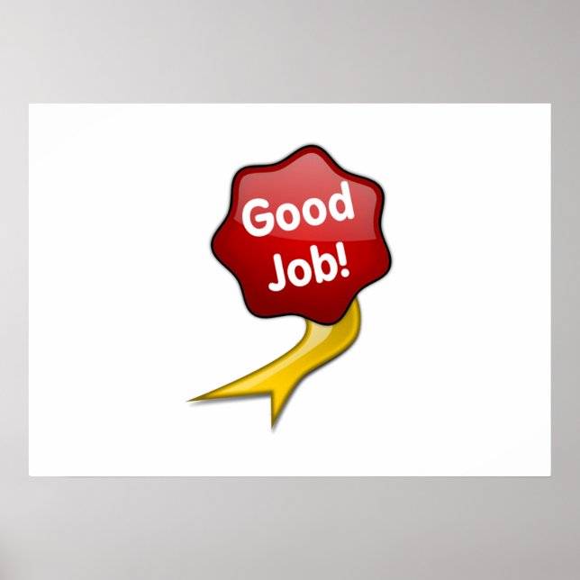 Poster Fita de Bom Trabalho Vermelho (Frente)