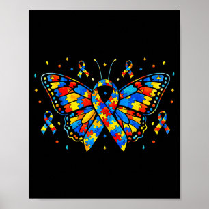 Poster Fita de Borboleta de Quebra-cabeça de Conscientiza
