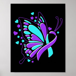 Poster Fita de Borboleta Mês de Sensibilização para a Pre