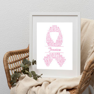 Poster Fita de câncer de mama personalizada Wall Art